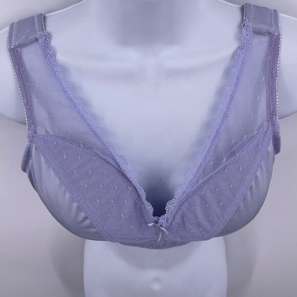 Rhonda Shear Sz M Wireless Bra Pull Over Purple Retro Pin Up Removable Pads #676 - Picture 5 of 12